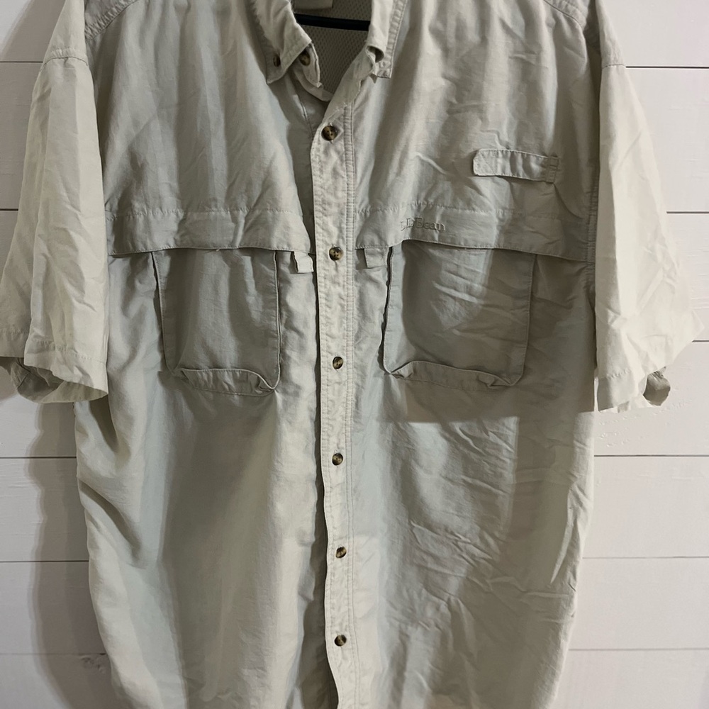 L.L. Bean Men's White Mesh Shirt